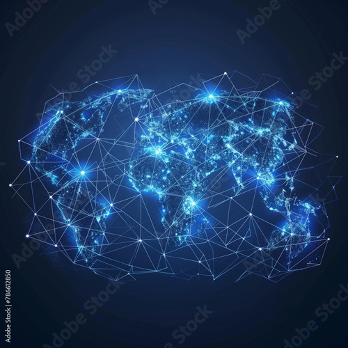 Vector Map of the Planet World Map Global Social Network