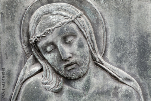 Face of Christ. Visage du Christ. Cimetière monumental, Milan - Italie.