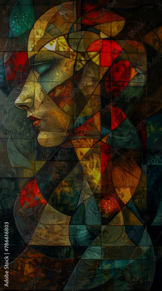 Abstract cubist mosaic in vibrant colors Abstract cubist mosaic in vibrant colors