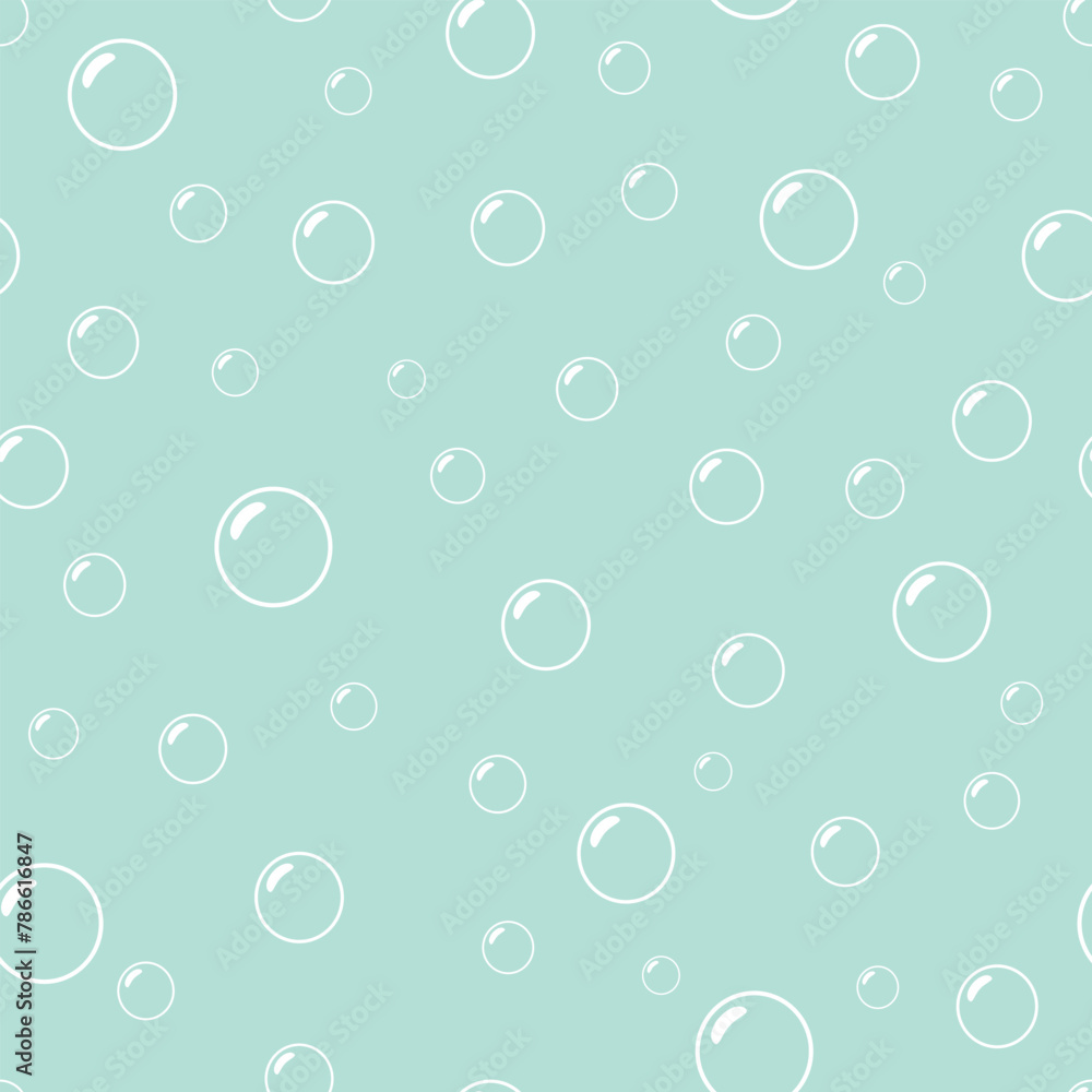 Seamless pattern with bubbles. Vector illustration on blue background. Seamless pattern with bubbles. Vector illustration on blue background.