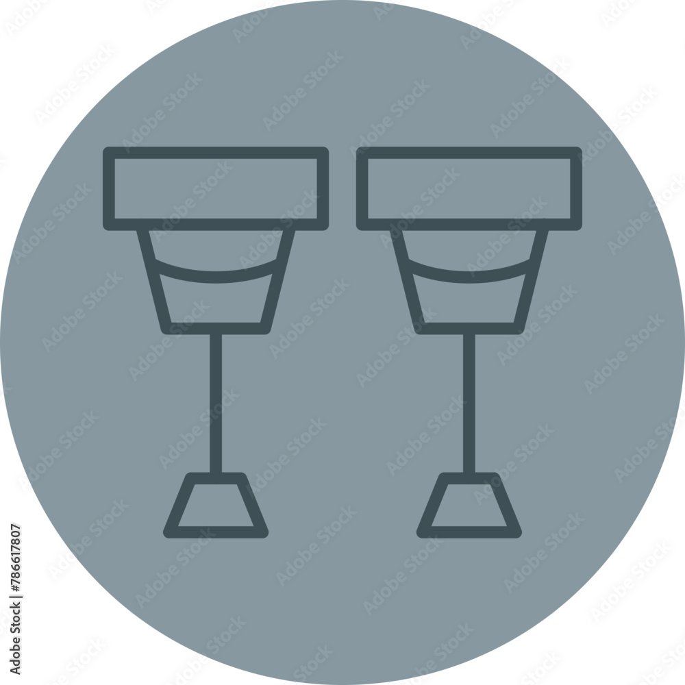 Crutches Grey Line Circle Icon Crutches Grey Line Circle Icon