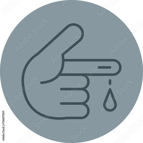 Diabetes Grey Line Circle Icon