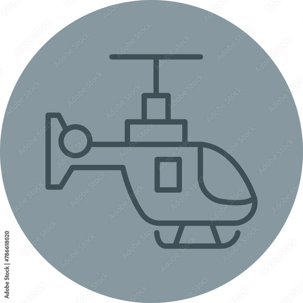 Helicopter Grey Line Circle Icon Helicopter Grey Line Circle Icon