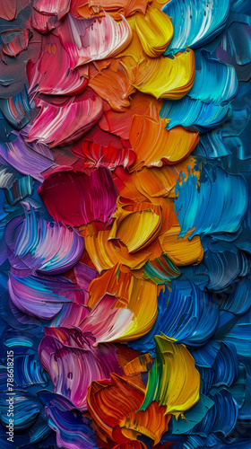 Wallpaper Mural Bold impasto brush strokes with heavy texture in vibrant colors Torontodigital.ca