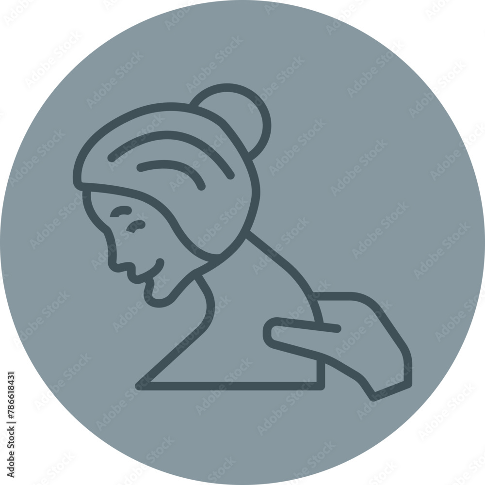 Body Massage Grey Line Circle Icon