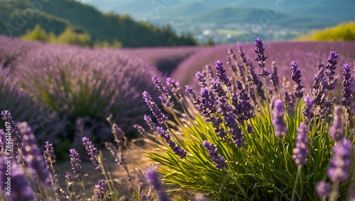 Beautiful lavender flowers in Japan season
