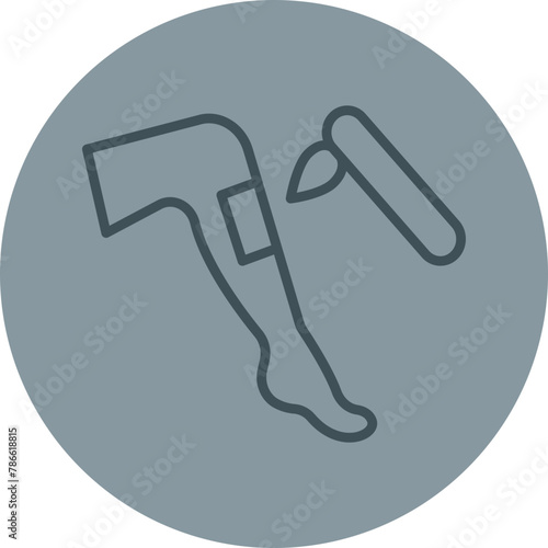 Depilation Grey Line Circle Icon