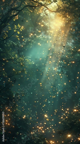Mystical lights in the deep forest