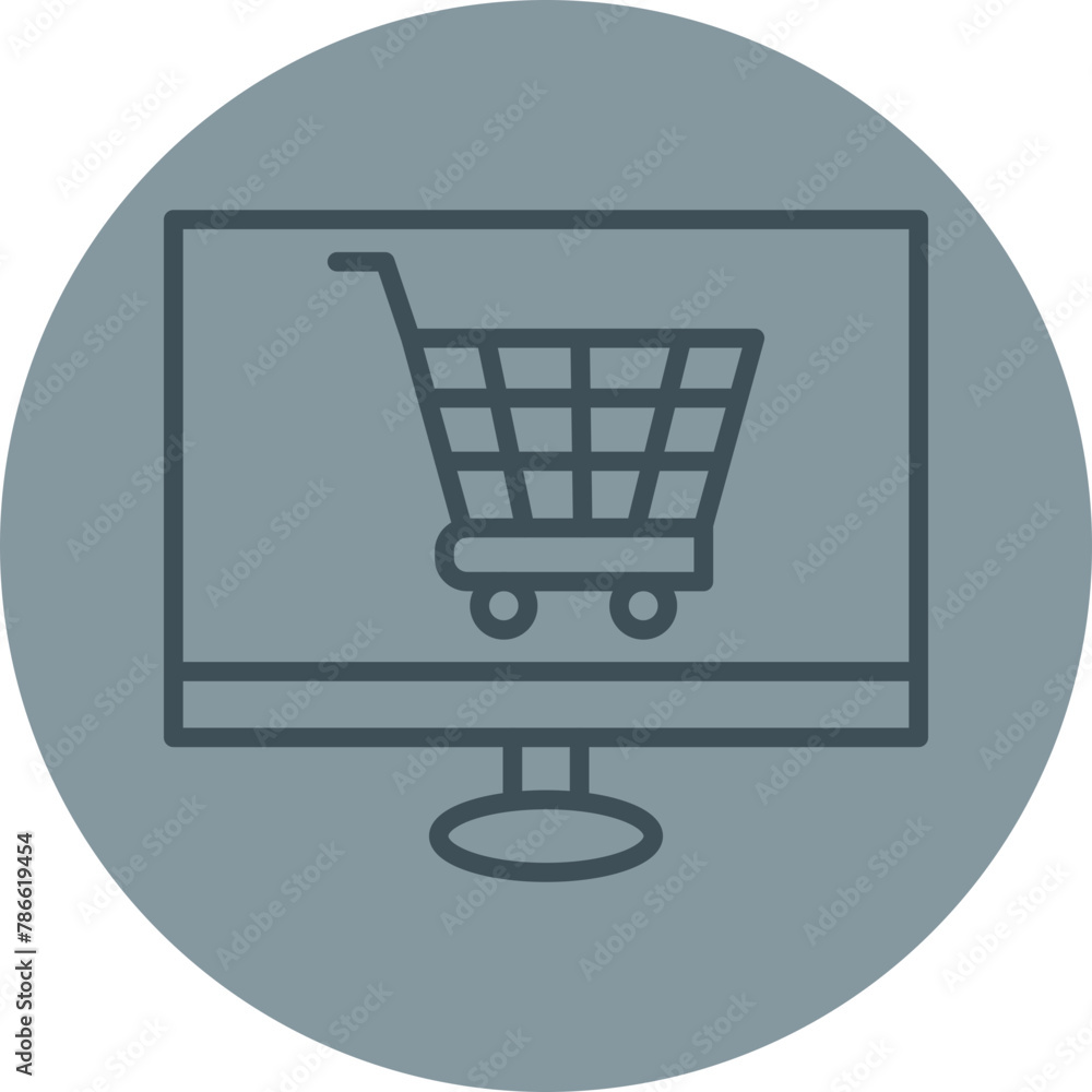 Buy Online Grey Line Circle Icon Buy Online Grey Line Circle Icon
