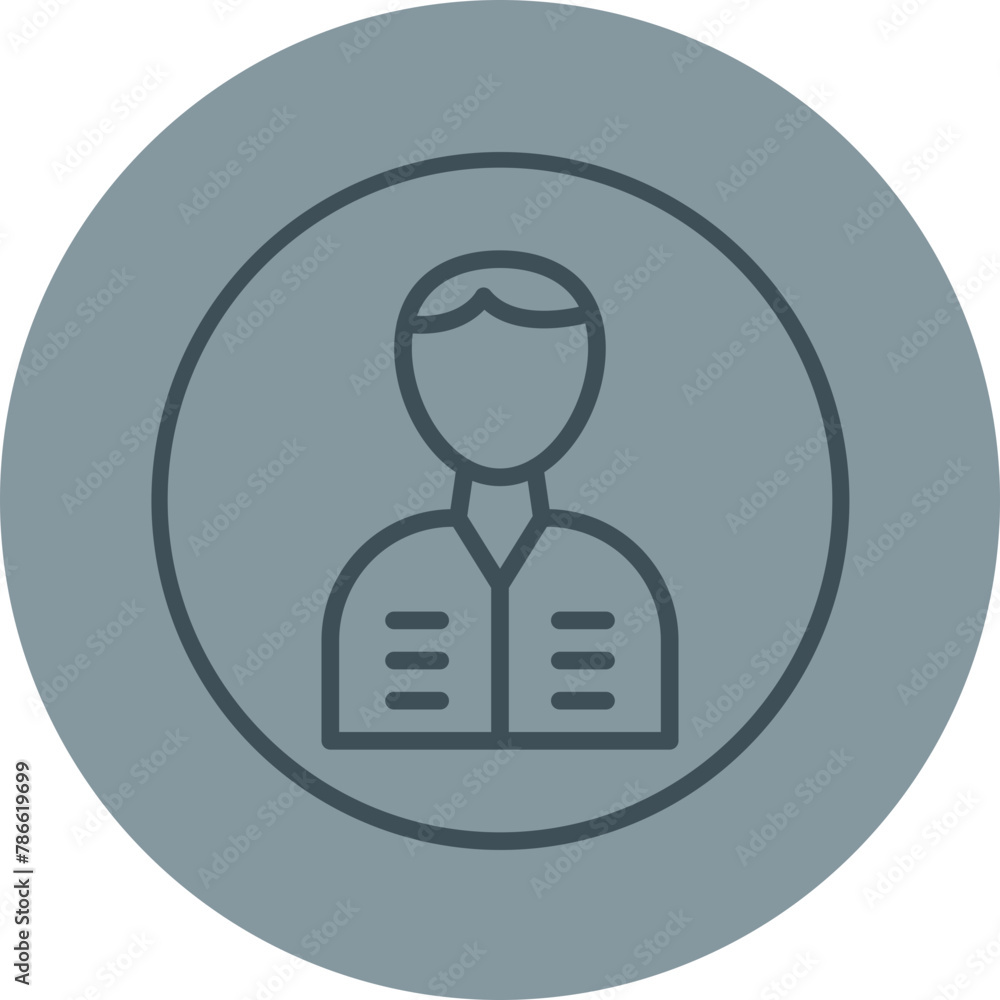 User Account Grey Line Circle Icon User Account Grey Line Circle Icon
