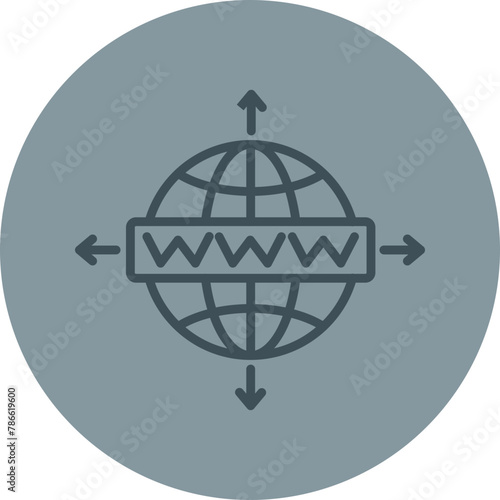 Browsing Grey Line Circle Icon