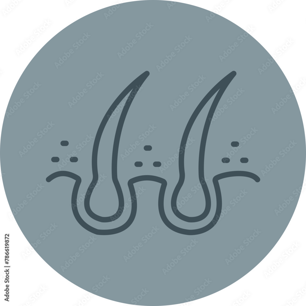 Fototapeta premium Hair Follicle Grey Line Circle Icon