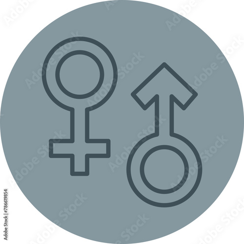 Gender Grey Line Circle Icon