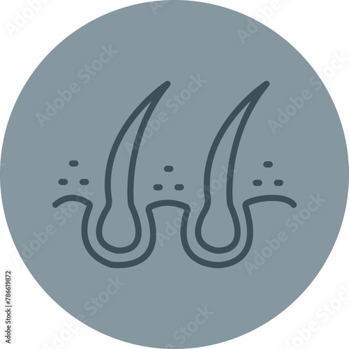 Hair Follicle Grey Line Circle Icon
