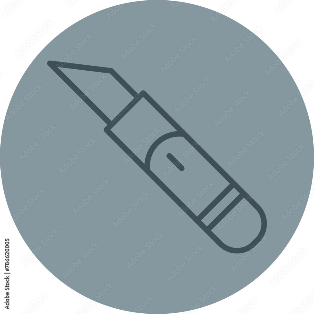 Scalpel Grey Line Circle Icon Scalpel Grey Line Circle Icon