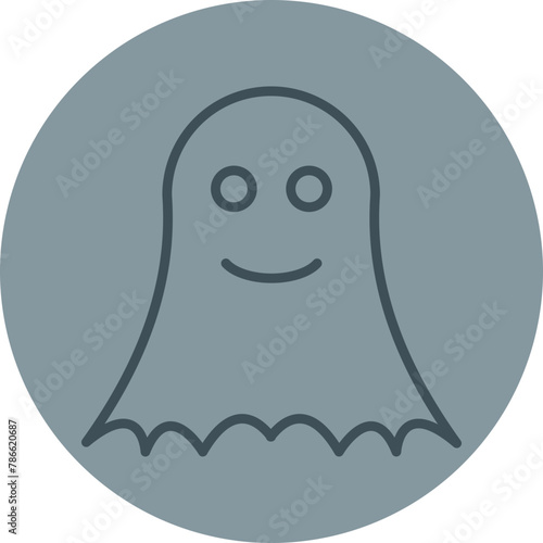 Ghost Grey Line Circle Icon