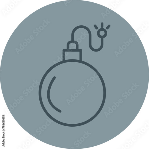 Bomb Grey Line Circle Icon