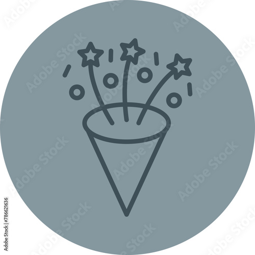 Party Propper Grey Line Circle Icon photo