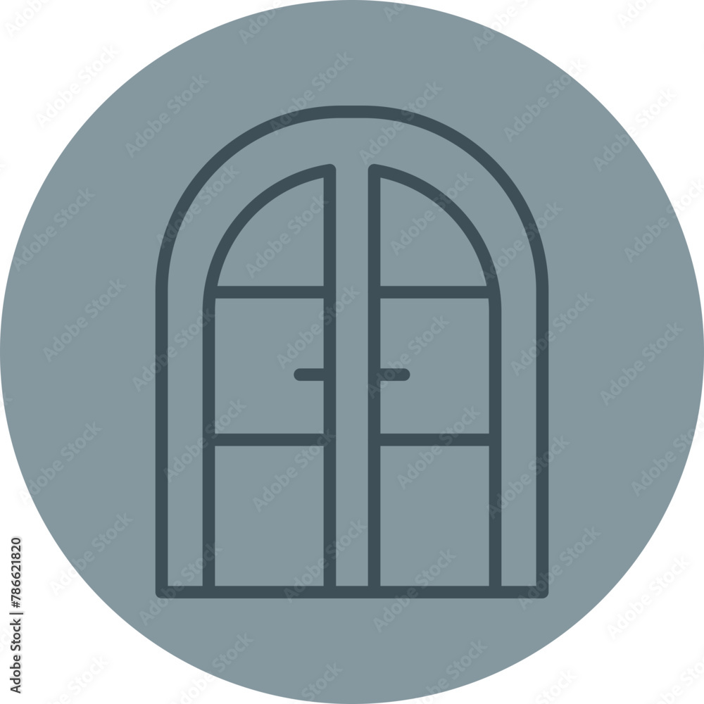 Door Grey Line Circle icon Door Grey Line Circle icon
