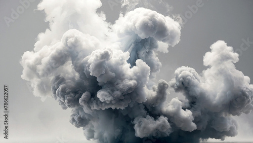 White smoke abstract background. Close-up, studio shot. AI generative. photo