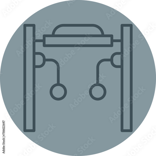 Cable Crossover Grey Line Circle Icon