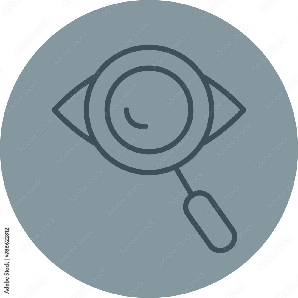 Private Detective Grey Line Circle Icon Private Detective Grey Line Circle Icon