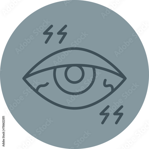 Painful Eye Grey Line Circle Icon
