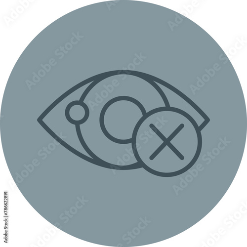 Blindness Grey Line Circle Icon