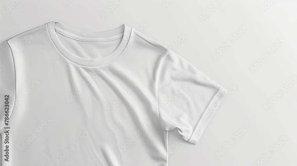 a blank white T-shirt as a mockup canvas, ready to be customized and styled for various designs and purposes. a blank white T-shirt as a mockup canvas, ready to be customized and styled for various designs and purposes.