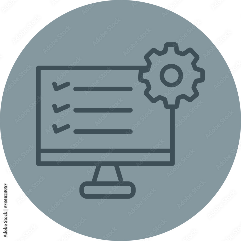 Online Learning Grey Line Circle Icon Online Learning Grey Line Circle Icon