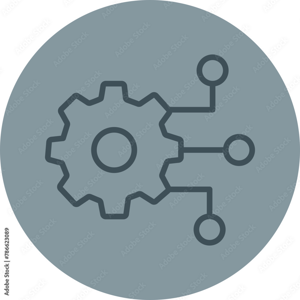 Digital Transformation Grey Line Circle Icon Digital Transformation Grey Line Circle Icon