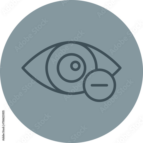 Myopia Grey Line Circle Icon