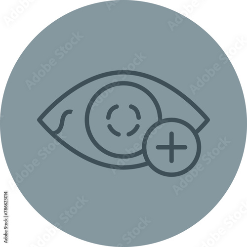 Hyperopia Grey Line Circle Icon