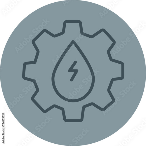 Hydro Power Grey Line Circle Icon