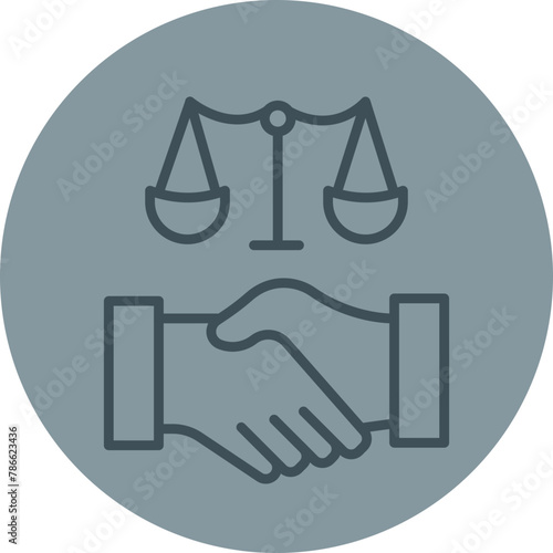 Agreement Grey Line Circle Icon
