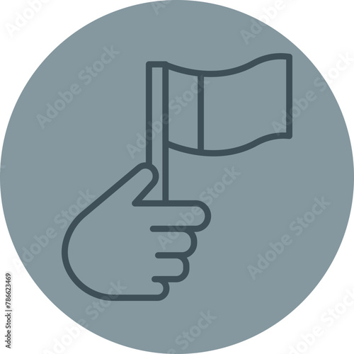 Patriotism Grey Line Circle Icon