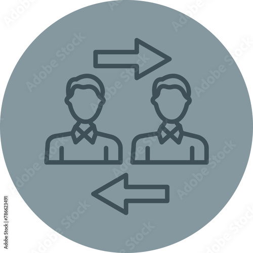 Opponent Grey Line Circle Icon