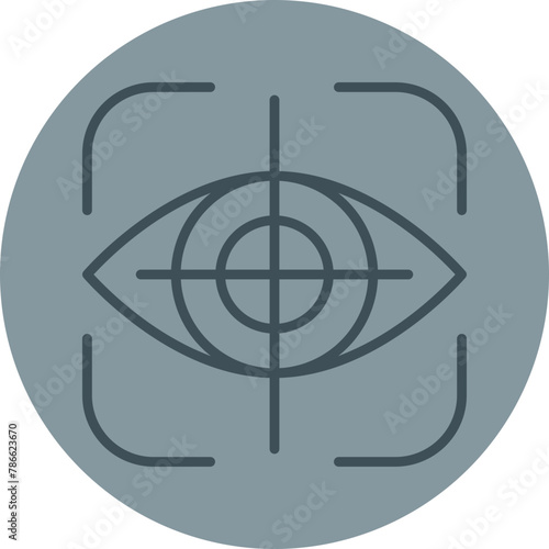 Eye Tracking Grey Line Circle Icon