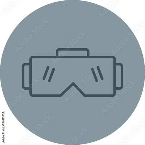Stereoscopic Grey Line Circle Icon