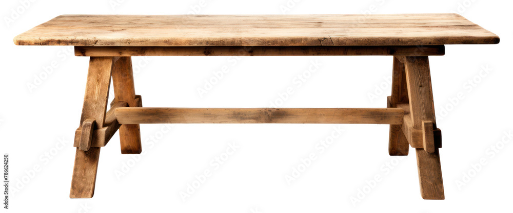 PNG Mordern wooden table furniture bench white background - obrazy, fototapety, plakaty 