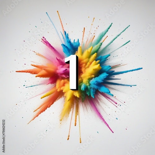 Number 1 Colored explosion image 