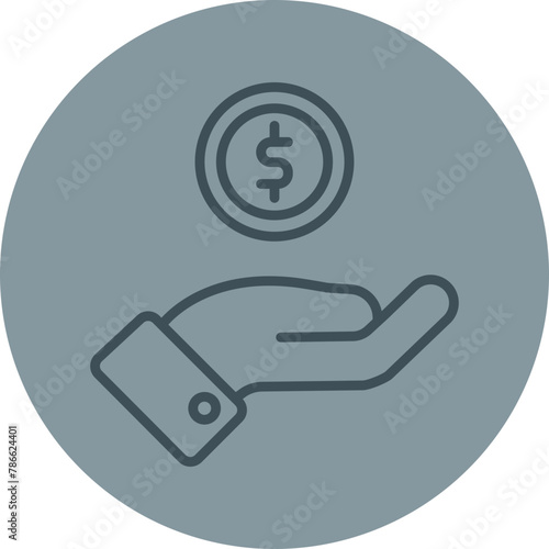 Loan Grey Line Circle Icon