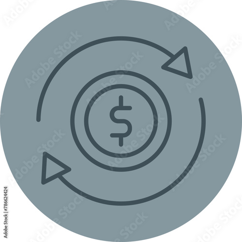 Business Grey Line Circle Icon
