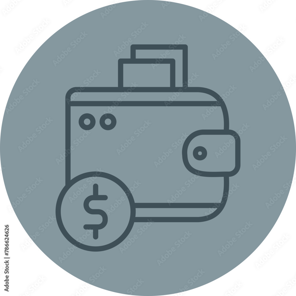 Wallet Grey Line Circle Icon Wallet Grey Line Circle Icon