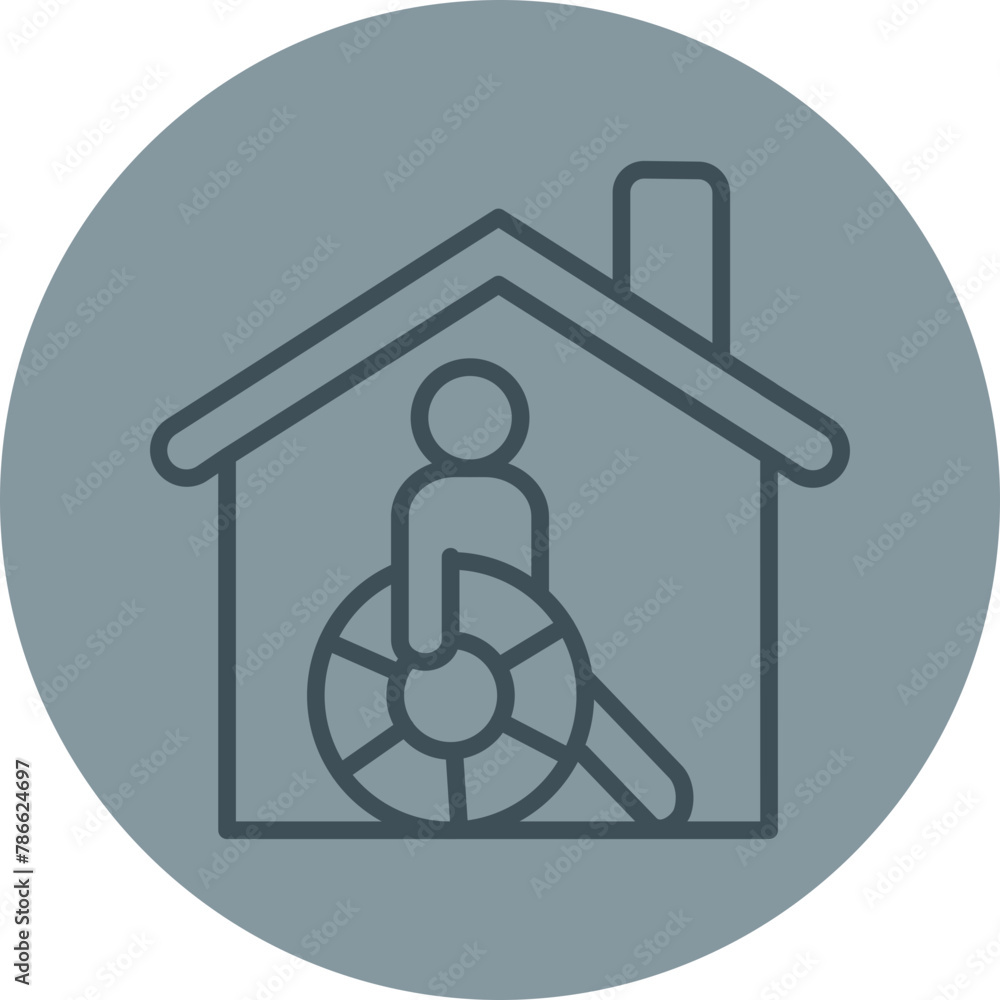 Hospice Grey Line Circle Icon Hospice Grey Line Circle Icon