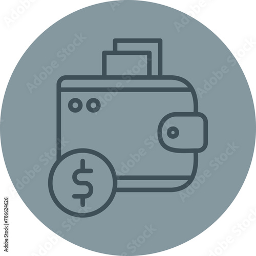 Wallet Grey Line Circle Icon