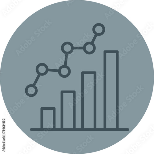 Statisctics Grey Line Circle Icon
