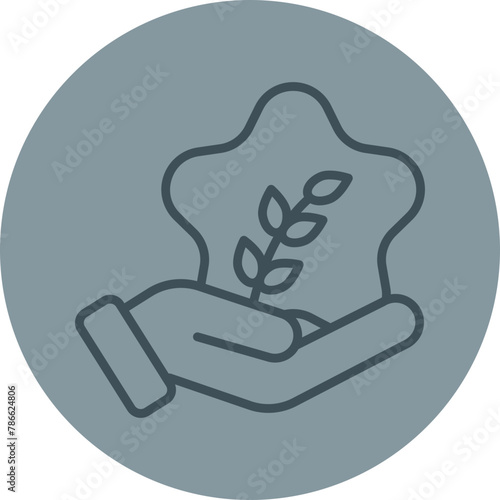 Humanitarian Grey Line Circle Icon