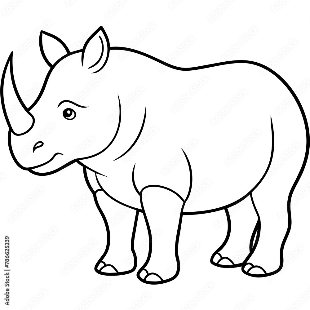 Fototapeta premium rhino cartoon isolated on white