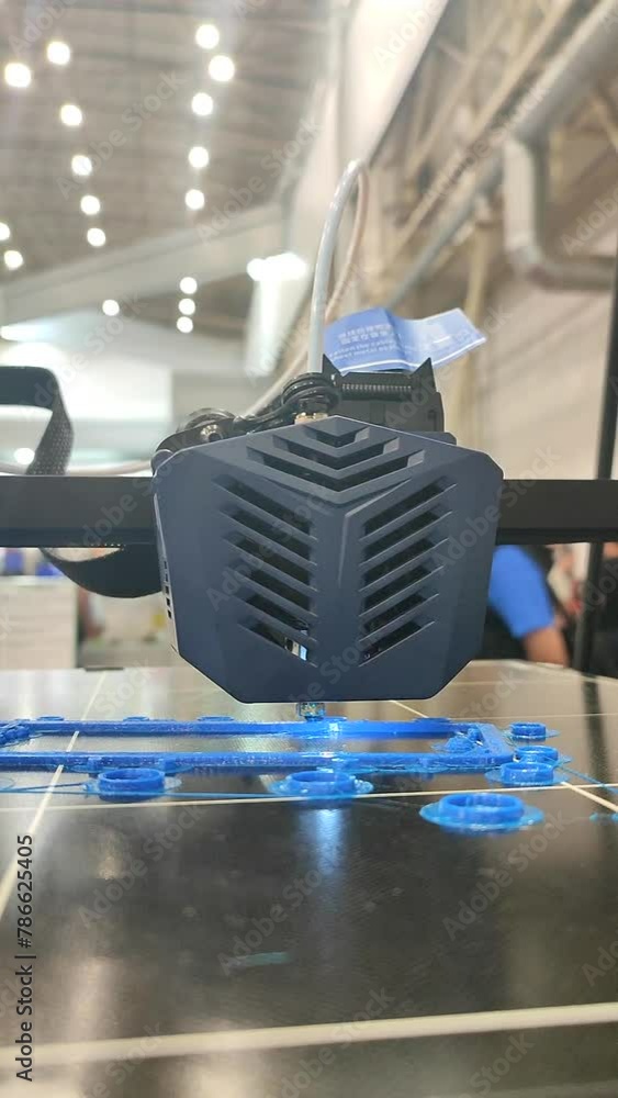 Process of printing object on 3D printer from molten plastic. 3D ...